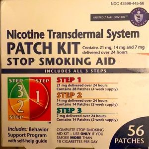 Stop smoking patches.Walgreens $119. Never opened.